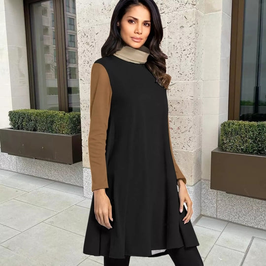 Cannella High Neck Dress With Long Sleeve