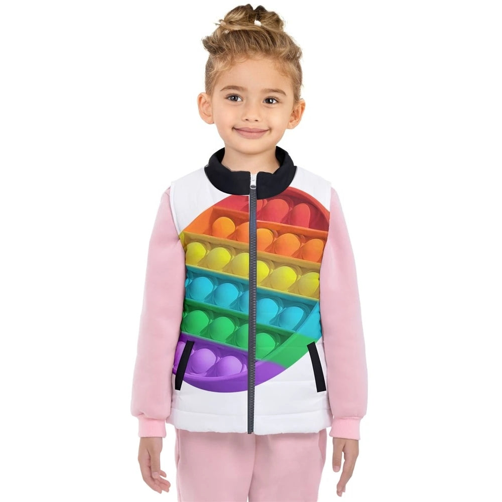 Unicorn Love Fidget Pop It Kids' Puffer Vest-sale-gift-kids-boys-girls-what-the-best-most-popular-trend-why