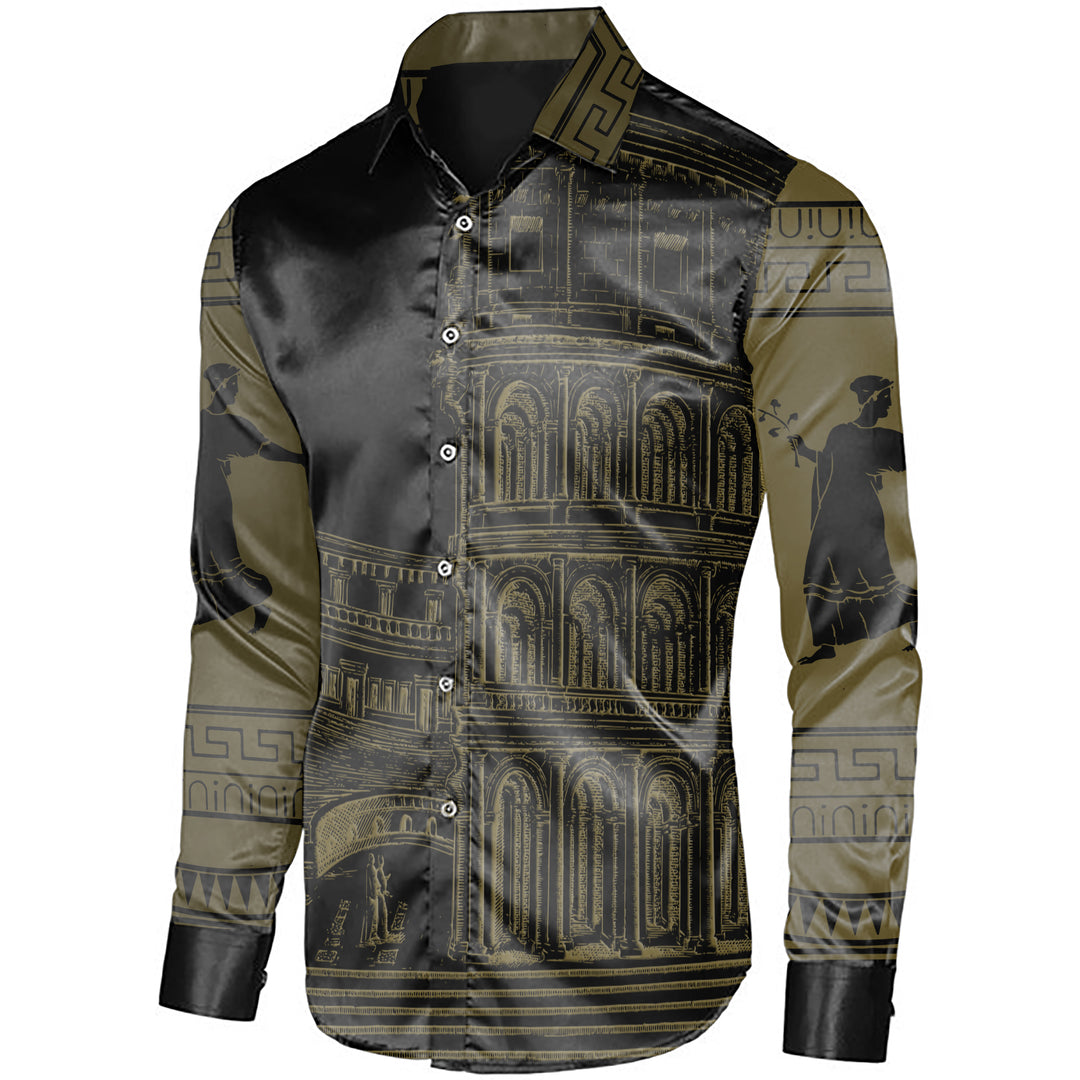 Colosseum Godz Black Men's Imitation Silk Long-Sleeved Shirt-Nevada_Club_wear_Texas_near-Me-male --robert-graham-luxury-designer_migos