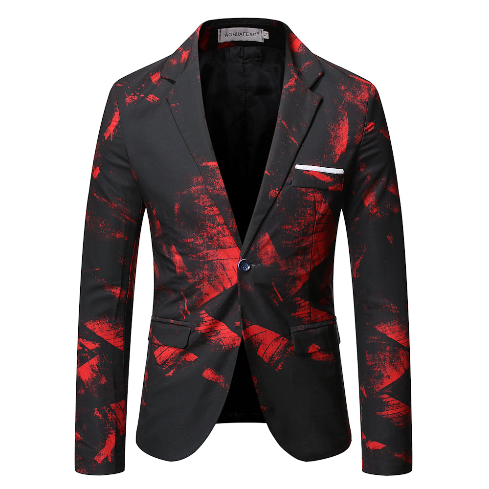 Men's Brushed Red Paint Printed Party Blazer - ENE TRENDS -custom designed-personalized-near me-shirt-clothes-dress-amazon-top-luxury-fashion-men-women-kids-streetwear-IG-best