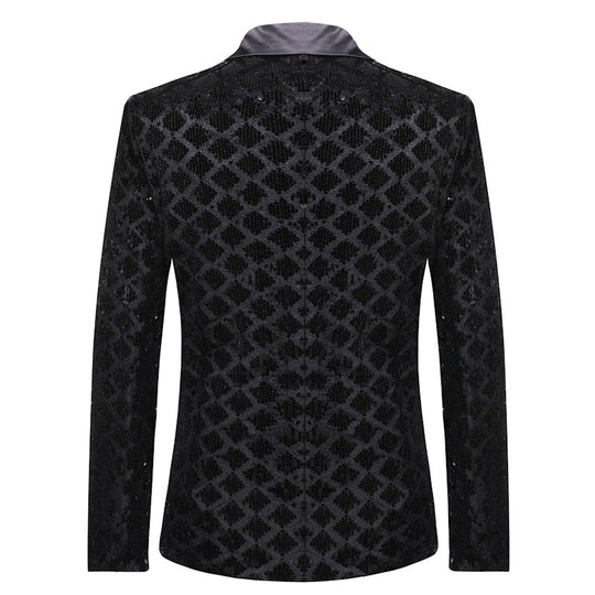 Men's Luxury Plaid Sequin Party Blazer - ENE TRENDS -custom designed-personalized-near me-shirt-clothes-dress-amazon-top-luxury-fashion-men-women-kids-streetwear-IG-best