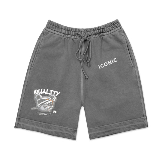 Iconic Style QB Unisex 100% Cotton Heavyweight Stitch Trim Shorts