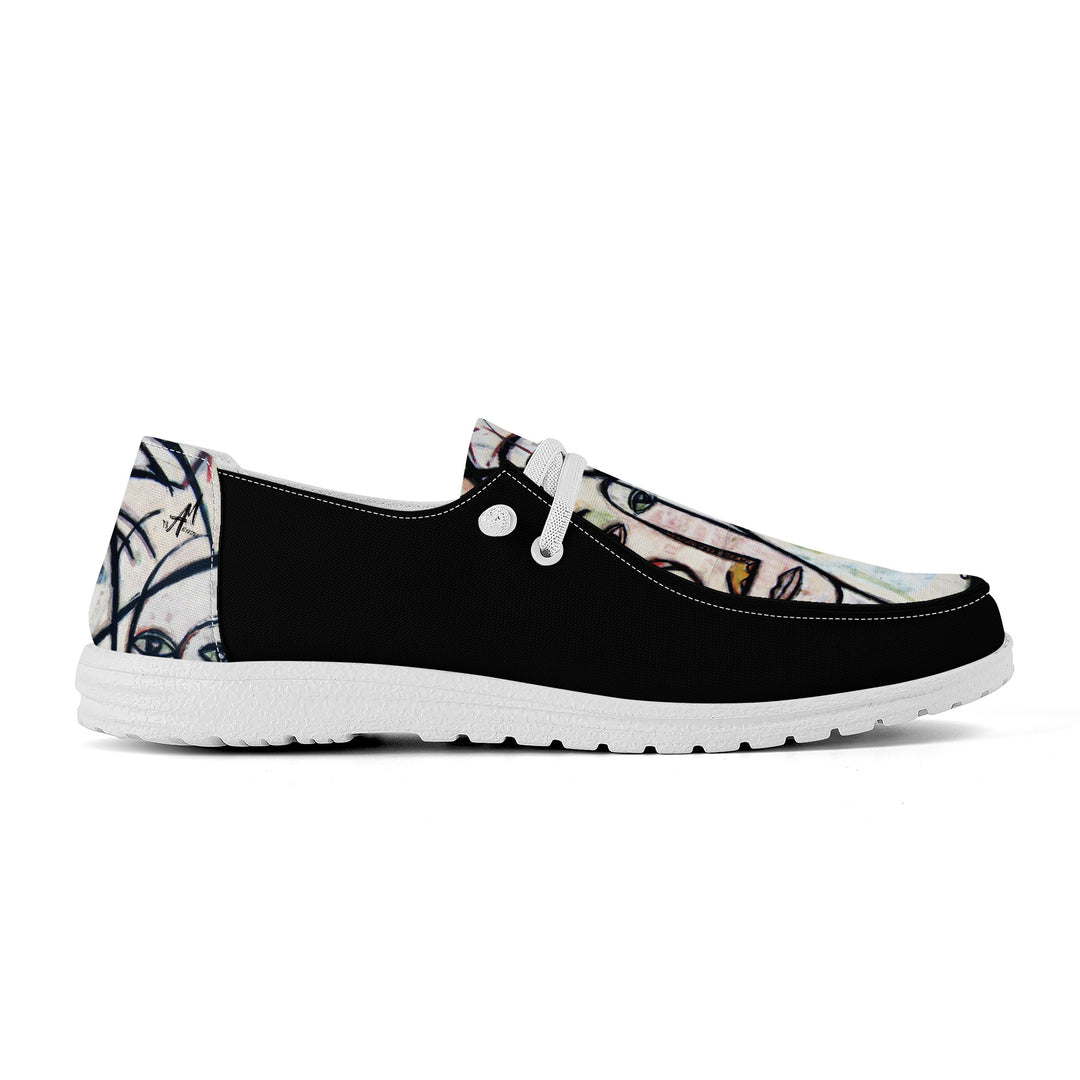 Abstract Gemini Black Unisex Slip On Canvas Loafers - Comfort Edition - ENE TRENDS -custom designed-personalized-near me-shirt-clothes-dress-amazon-top-luxury-fashion-men-women-kids-streetwear-IG