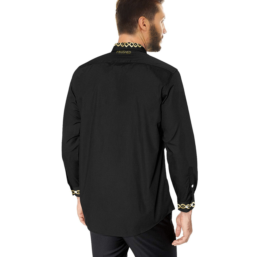 Polished Piorr Sinz II Black Men's Casual Dress Shirt - ENE TRENDS -custom designed-personalized-near me-shirt-clothes-dress-amazon-top-luxury-fashion-men-women-kids-streetwear-IG