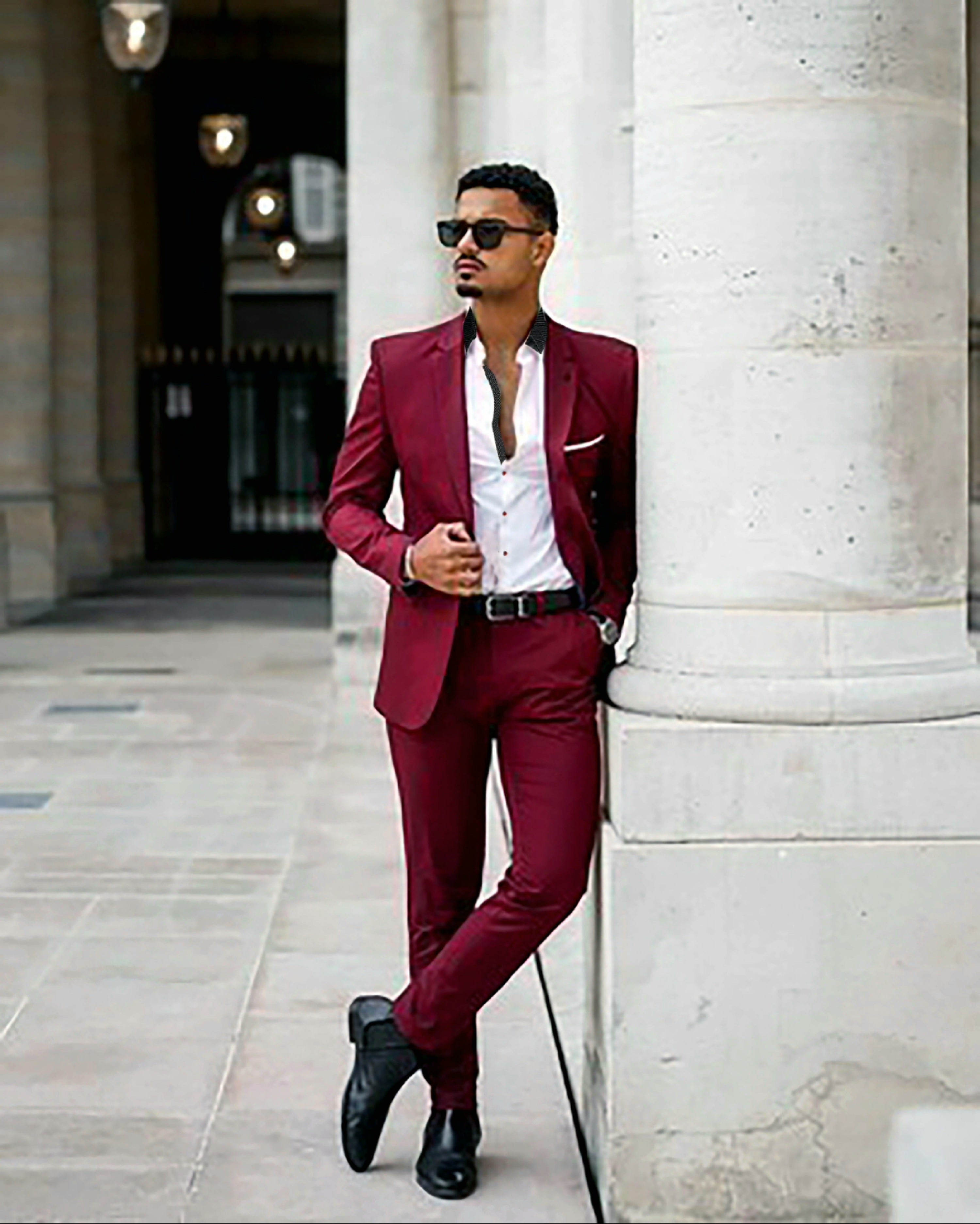 Ross Elegant Burgundy 2 Piece Suit - ENE TRENDS -custom designed-personalized-near me-shirt-clothes-dress-amazon-top-luxury-fashion-men-women-kids-streetwear-IG-best