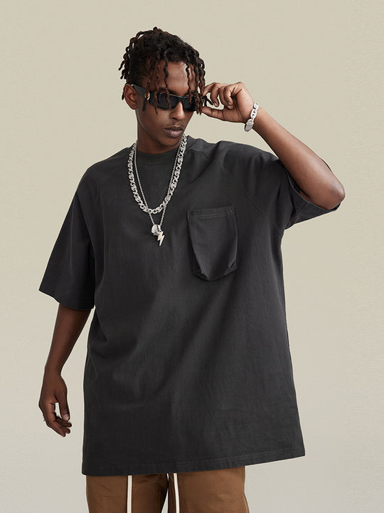 Jamison Washed Solid Color Heavy Weight Casual Pocket Short-Sleeved Loose T-shirt - ENE TRENDS -custom designed-personalized- tailored-suits-near me-shirt-clothes-dress-amazon-top-luxury-fashion-men-women-kids-streetwear-IG-best
