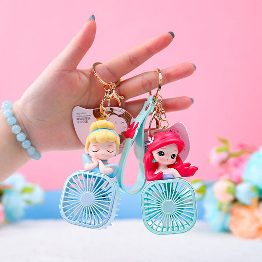 Little Sweet Princess Mermaid Pendant Keychain USB Rechargeable Portable Mini Fan - ENE TRENDS -custom designed-personalized- tailored-suits-near me-shirt-clothes-dress-amazon-top-luxury-fashion-men-women-kids-streetwear-IG-best