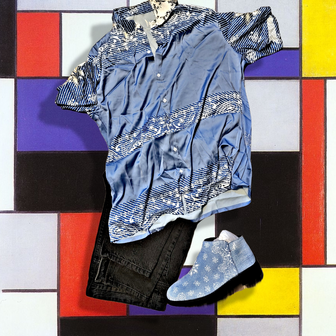Jean Paisley Print Men's Imitation Silk Short-Sleeved Shirt-migos-robertgraham-e.mccalla