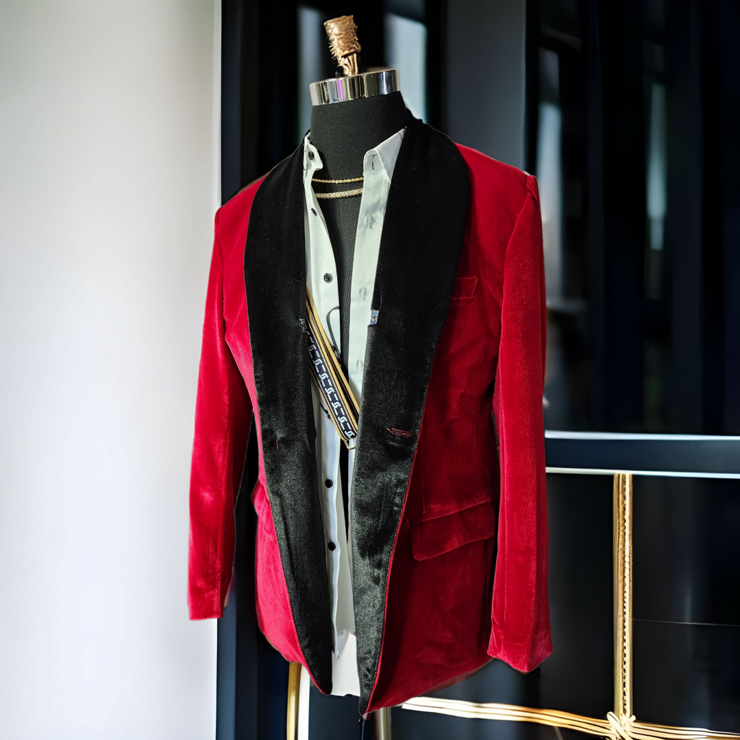 Mens Velvet Slim Fit One Button Solid Blazer Suit Jacket - ENE TRENDS -custom designed-personalized- tailored-suits-near me-shirt-clothes-dress-amazon-top-luxury-fashion-men-women-kids-streetwear-IG-best