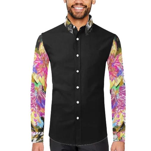 Piuma Printed Sleeve Casual Dress Shirt - ENE TRENDS -custom designed-personalized-near me-shirt-clothes-dress-amazon-top-luxury-fashion-men-women-kids-streetwear-IG