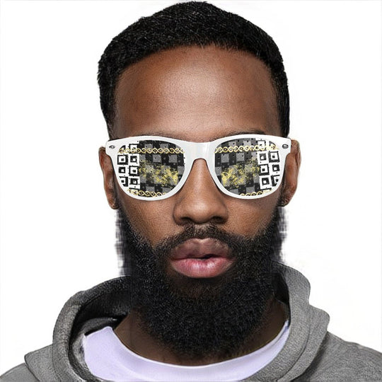 Punteggiato BLACK -White Frame Custom Goggles (Perforated Lenses) - ENE TRENDS -custom designed-personalized-near me-shirt-clothes-dress-amazon-top-luxury-fashion-men-women-kids-streetwear-IG
