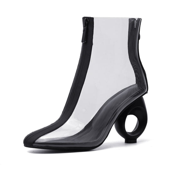 Cruelluxe Transparent Unique Heel Ankle Boots - ENE TRENDS -custom designed-personalized- tailored-suits-near me-shirt-clothes-dress-amazon-top-luxury-fashion-men-women-kids-streetwear-IG-best