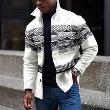Denim Jacket Men Winter Streetwear Fashion Turn Down Fur Collar