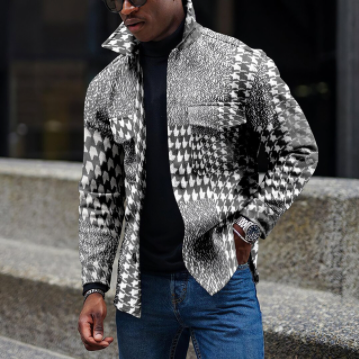 Mens Turn-Down Collar Jacket (XXXL) Mens Turn-Down Collar Jacket (XXXL)
