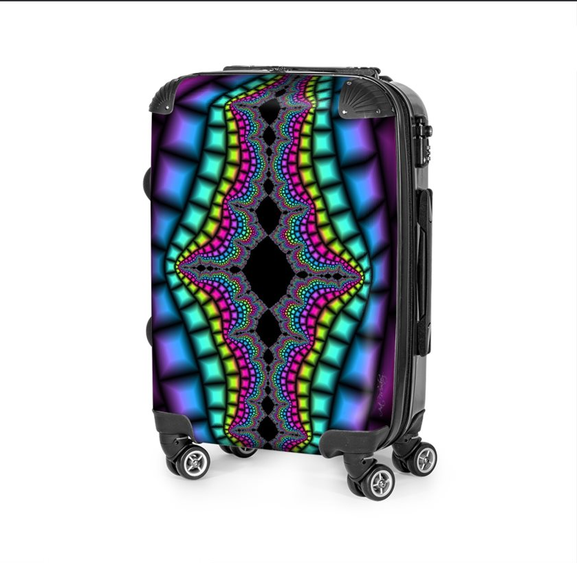 Vintage Psychedelic travel luggage bag (made to order) - ENE TRENDS