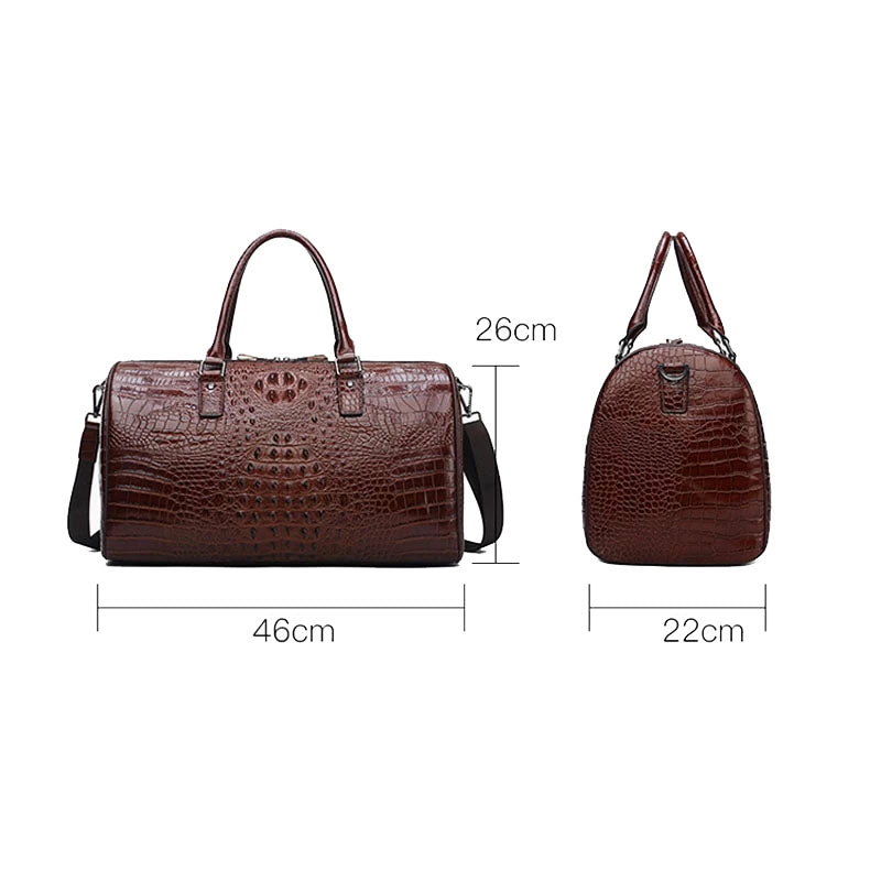 100% Genuine Leather Alligator Pattern Travel Bag (Free Express Shipping) - ENE TRENDS