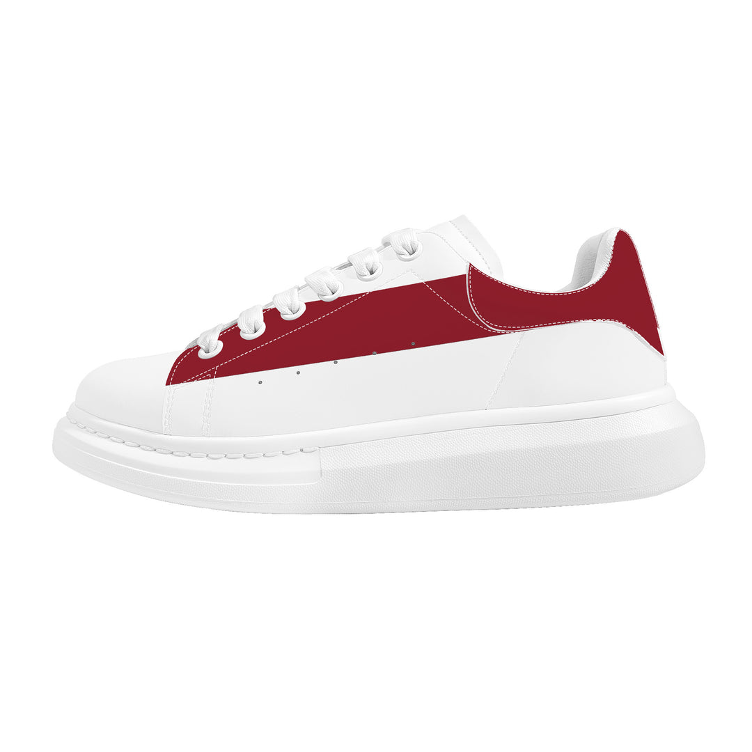 ICONIC Heightening Low Top Shoes - White Base - Red Accents - ENE TRENDS -custom designed-personalized-near me-shirt-clothes-dress-amazon-top-luxury-fashion-men-women-kids-streetwear-IG-best
