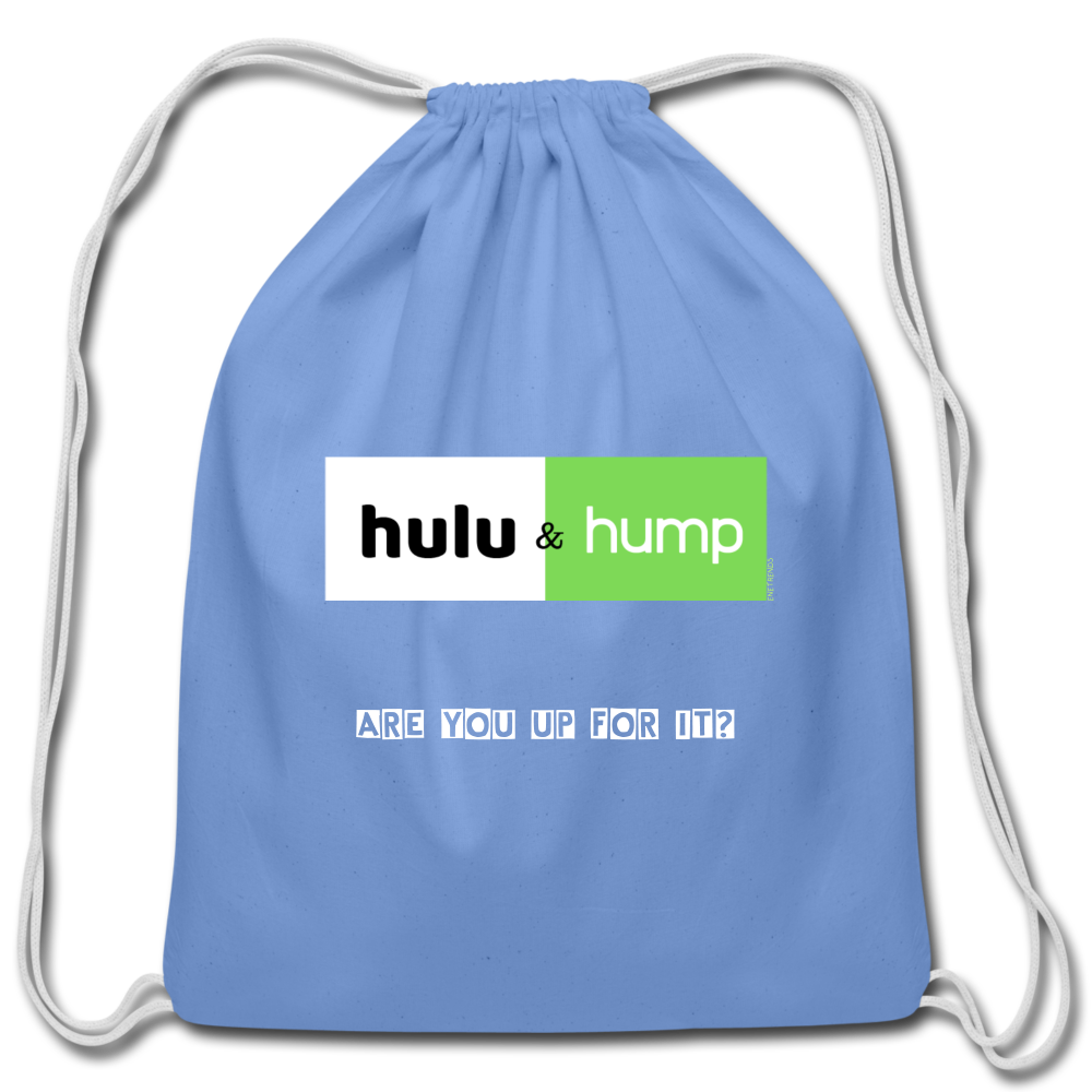 Hulu & Hump Cotton Drawstring Bag - carolina blue