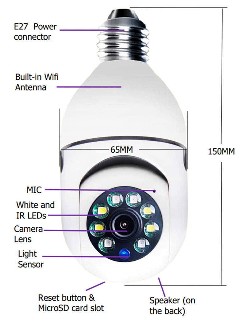 I-Watch 5G WiFi 1080P 4X Zoom Home Alarm Monitoring Bulb Camera - ENE TRENDS -custom designed-personalized-near me-shirt-clothes-dress-amazon-top-luxury-fashion-men-women-kids-streetwear-IG