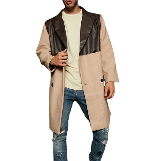 New Trend Men's Mosaic Leather Fashion Windbreaker Coat - ENE TRENDS -custom designed-personalized-near me-shirt-clothes-dress-amazon-top-luxury-fashion-men-women-kids-streetwear-IG-best