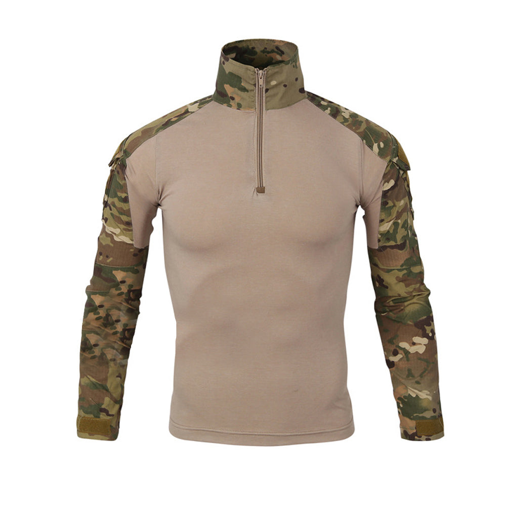 Military Style Camouflage Turtleneck Long Sleeve T-shirt