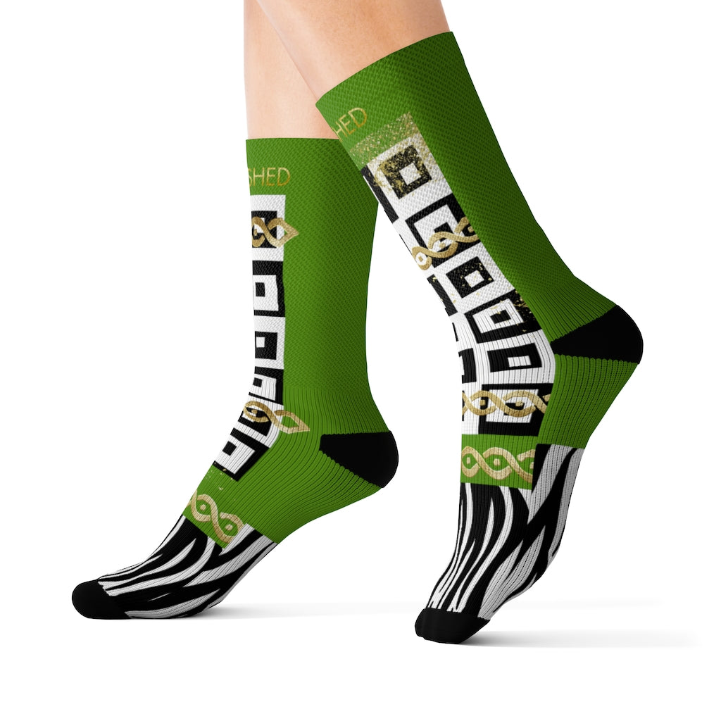 Polished Punteggiato Ze Green Socks - ENE TRENDS -custom designed-personalized-near me-shirt-clothes-dress-amazon-top-luxury-fashion-men-women-kids-streetwear-IG
