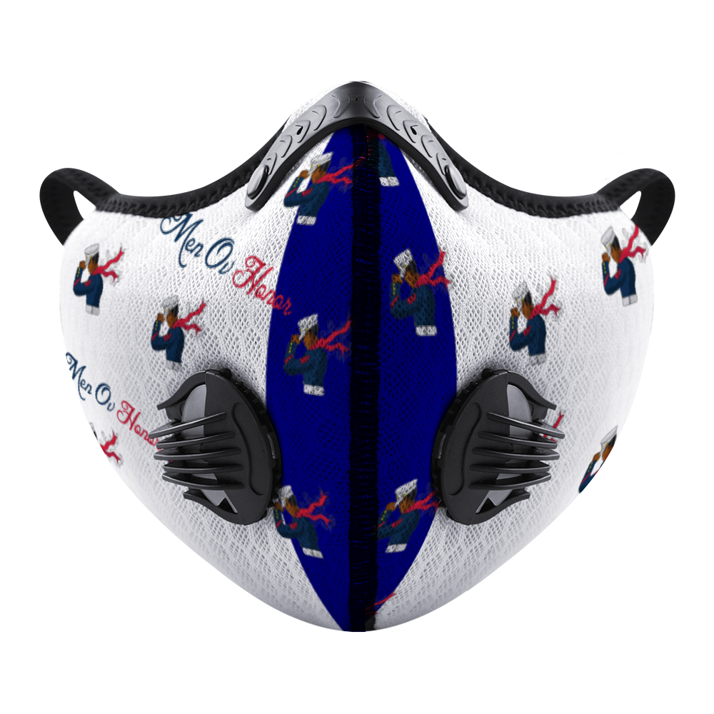 Men Ov Honor White/Blue Custom Face Mouth Mask - ENE TRENDS -custom designed-personalized-near me-shirt-clothes-dress-amazon-top-luxury-fashion-men-women-kids-streetwear-IG