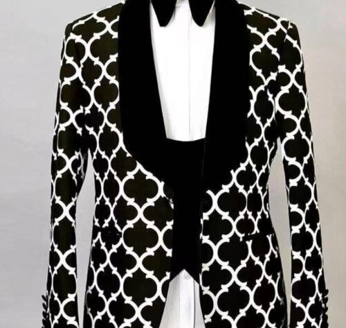 QG Mens Casual Suit Blazer England Retro Pattern Print D - ENE TRENDS -custom designed-personalized-near me-shirt-clothes-dress-amazon-top-luxury-fashion-men-women-kids-streetwear-IG-best