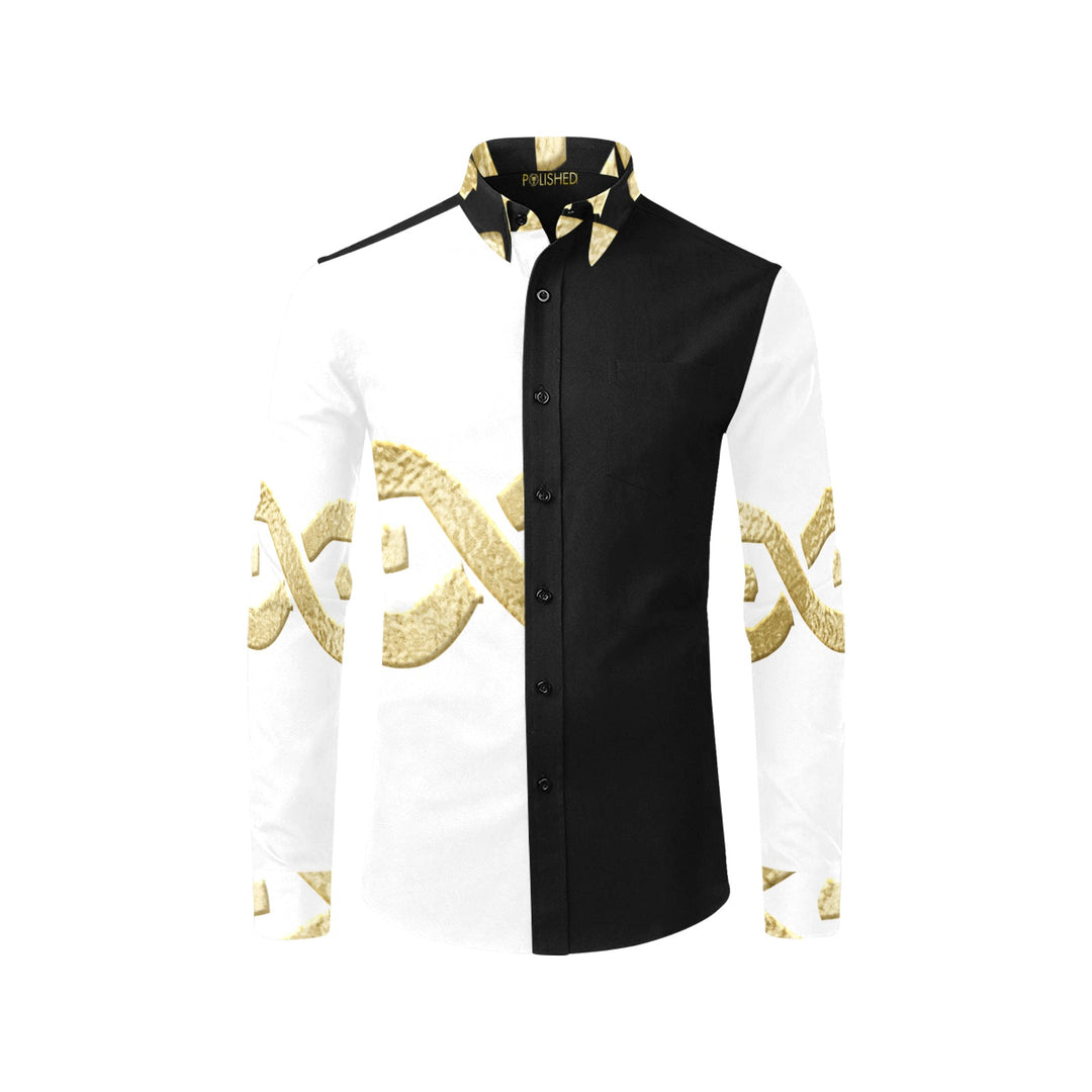designer mens dress shirt Prestige Designer Club Shirt Mens Gold Greek Key Button Down LACE490