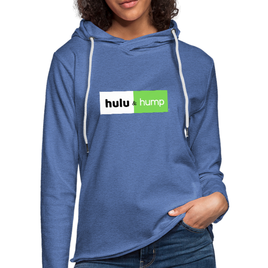 Hulu and Hump Unisex Lightweight Terry Hoodie - heather Blue