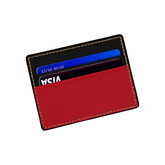 Red Line Card Holder Red Bottom wallet