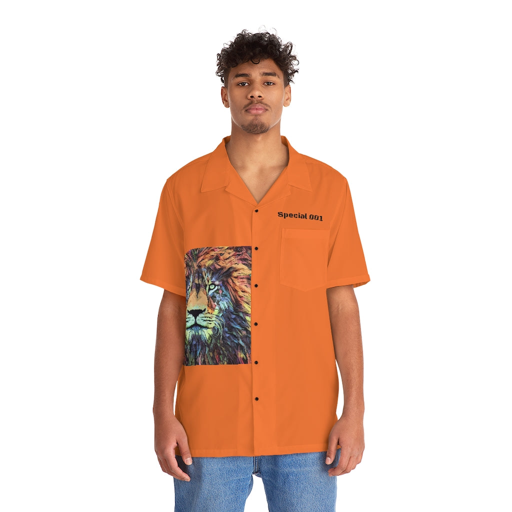 Special 001 Orange Men's Hawaiian Shirt, summer clothing store - mens- fashion-street_wear-2022-spring-week