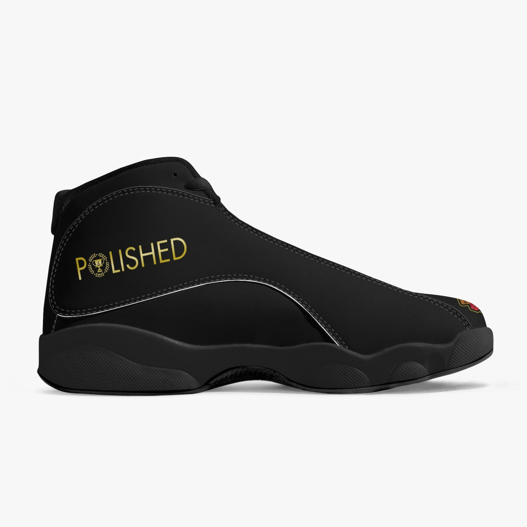 Polished Punteggiato Primal Black Sole High-Top Leather Basketball Sneakers - ENE TRENDS -custom designed-personalized-near me-shirt-clothes-dress-amazon-top-luxury-fashion-men-women-kids-streetwear-IG