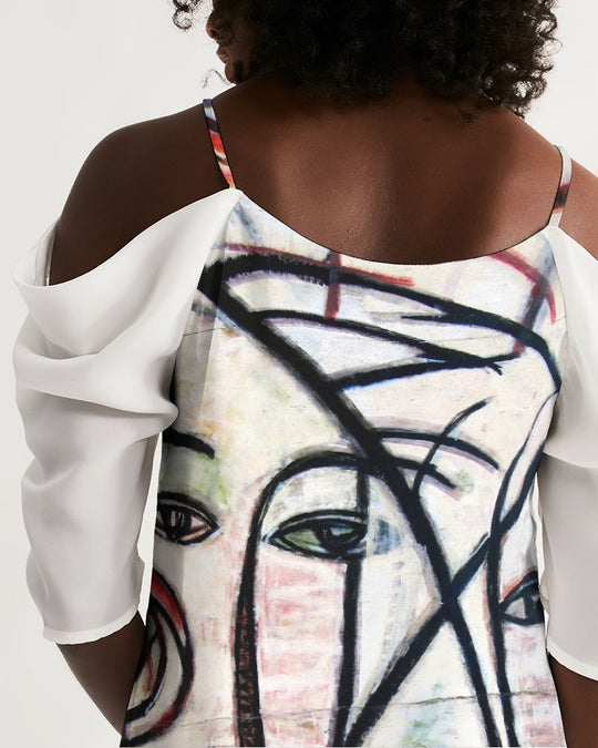 Abstract Gemini Handmade Women's Open Shoulder A-Line Dress - ENE TRENDS -custom designed-personalized-near me-shirt-clothes-dress-amazon-top-luxury-fashion-men-women-kids-streetwear-IG