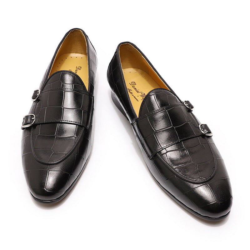 Men's Casual Leather Slip-On Stone Pattern Embossed Shoes - ENE TRENDS -custom designed-personalized-near me-shirt-clothes-dress-amazon-top-luxury-fashion-men-women-kids-streetwear-IG-best