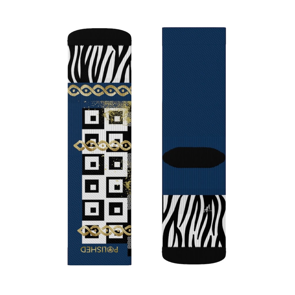 Polished Punteggiato Ze Blue Socks - ENE TRENDS -custom designed-personalized-near me-shirt-clothes-dress-amazon-top-luxury-fashion-men-women-kids-streetwear-IG