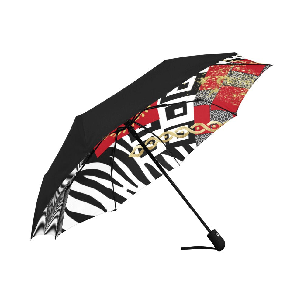 Red Polished Punteggiato Jungle II Anti-UV Auto-Foldable Umbrella - ENE TRENDS -custom designed-personalized-near me-shirt-clothes-dress-amazon-top-luxury-fashion-men-women-kids-streetwear-IG