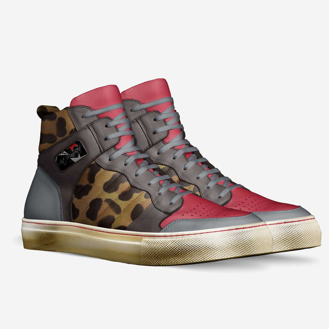 "CHEETA IMPRESSION" Limited Edition Custom Retro Basketball Sneakers (Up to Size 17.5) - ENE TRENDS
