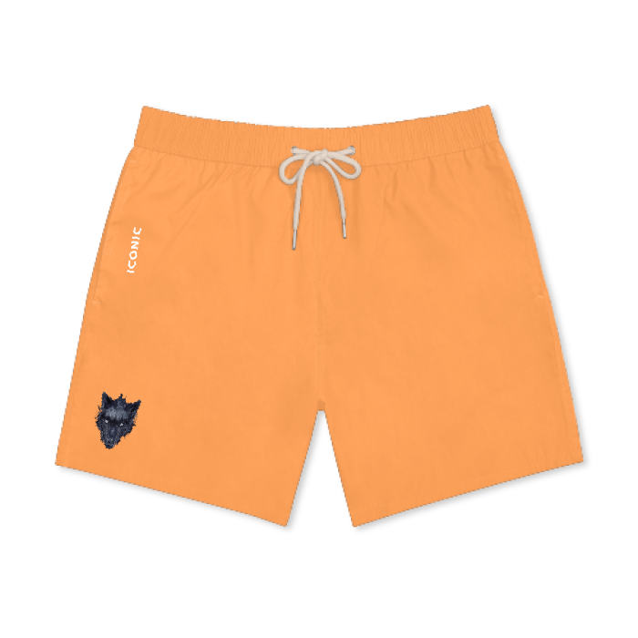 Iconic Alpha Wolf Men's Color-Changing Beach Shorts, clothing-store-near me - wear-pool-summer