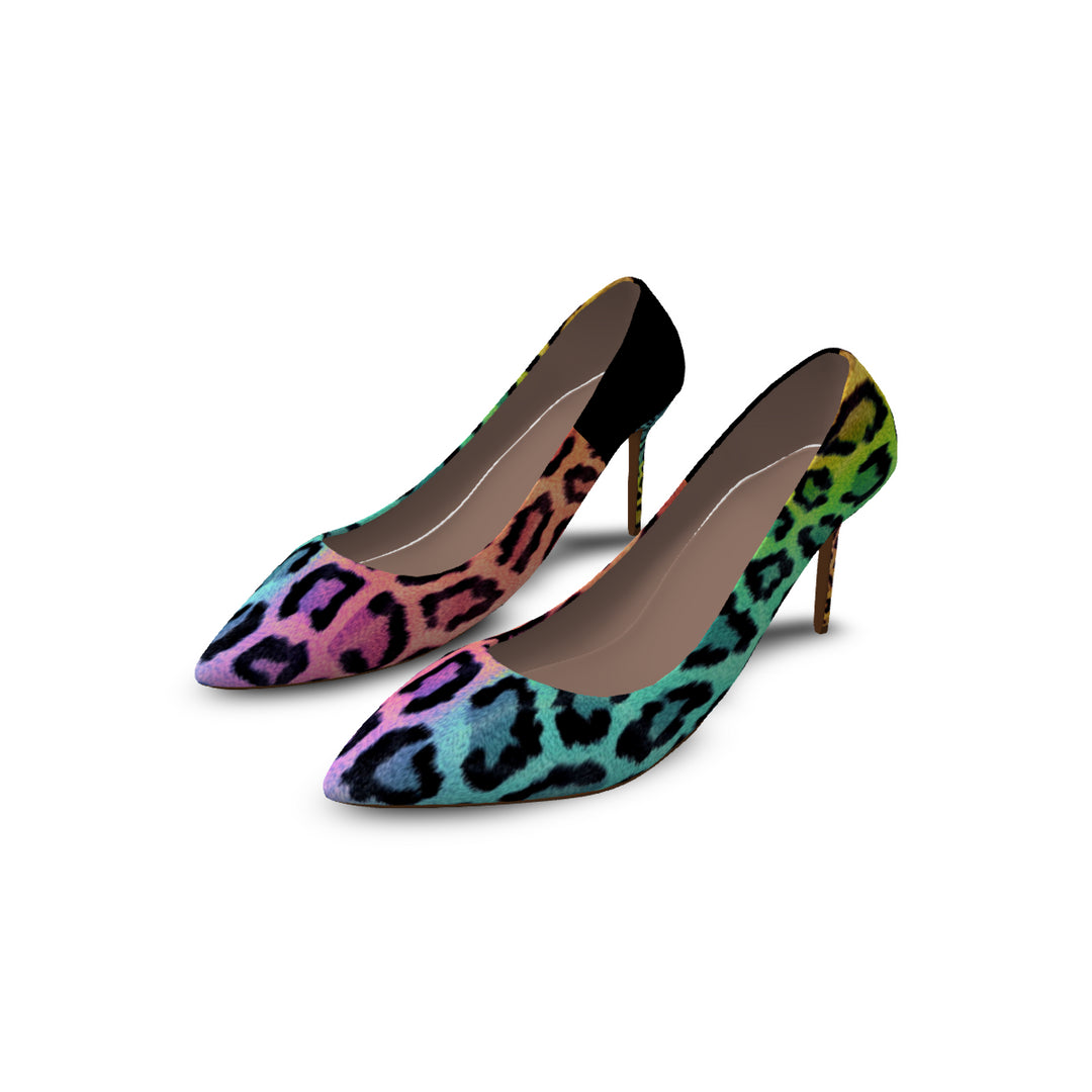 Rainbow Leopard Women's High-heeled Shoes | 4inch Heel