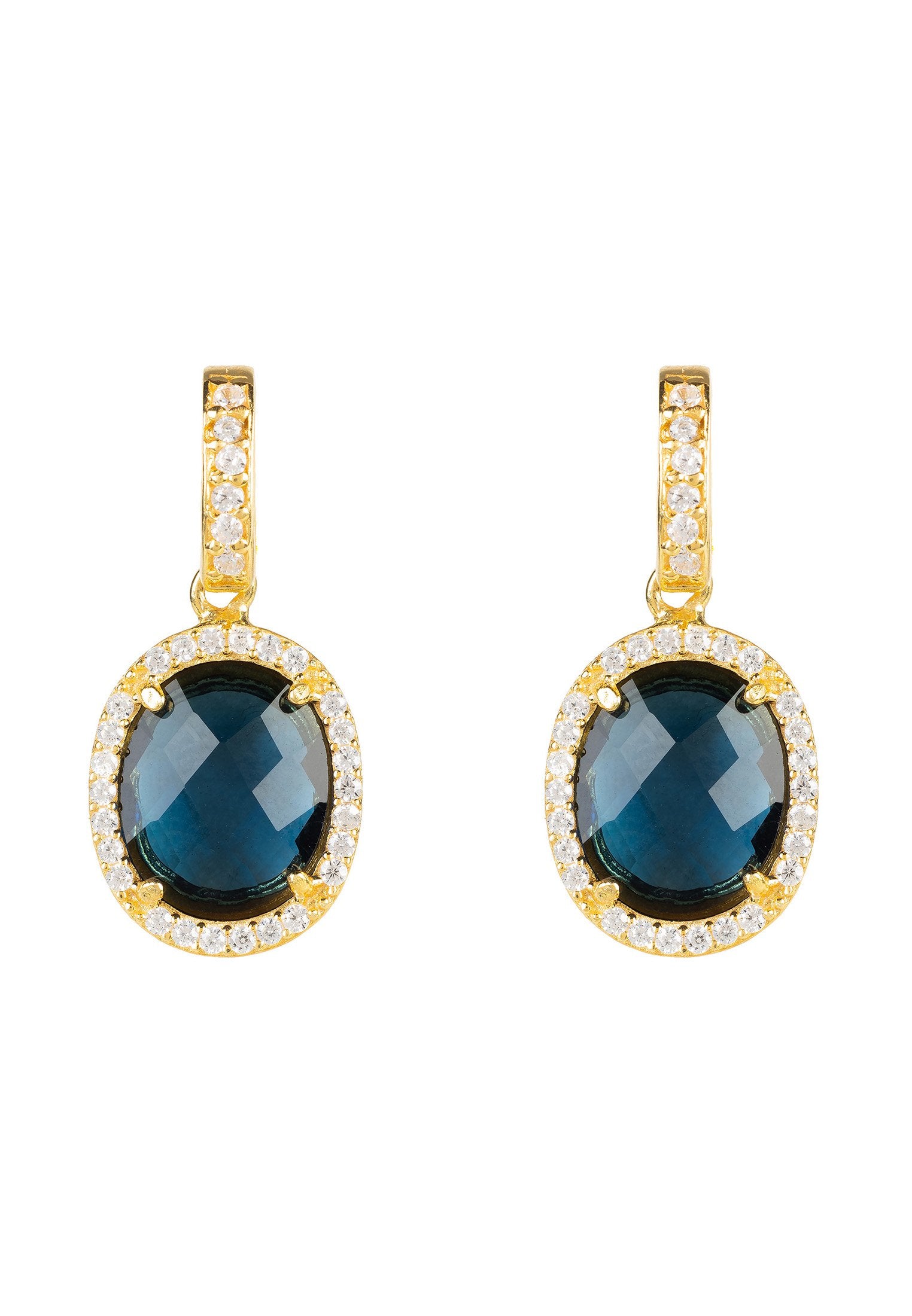 Beatrice Oval Gemstone Drop Earrings Gold Sapphire Hydro - ENE TRENDS -custom designed-personalized-near me-shirt-clothes-dress-amazon-top-luxury-fashion-men-women-kids-streetwear-IG