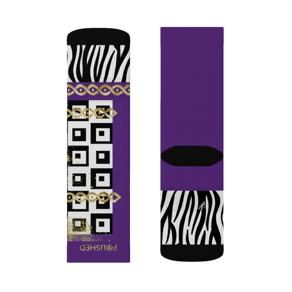 Polished Punteggiato Ze Purple Pain Socks - ENE TRENDS -custom designed-personalized-near me-shirt-clothes-dress-amazon-top-luxury-fashion-men-women-kids-streetwear-IG