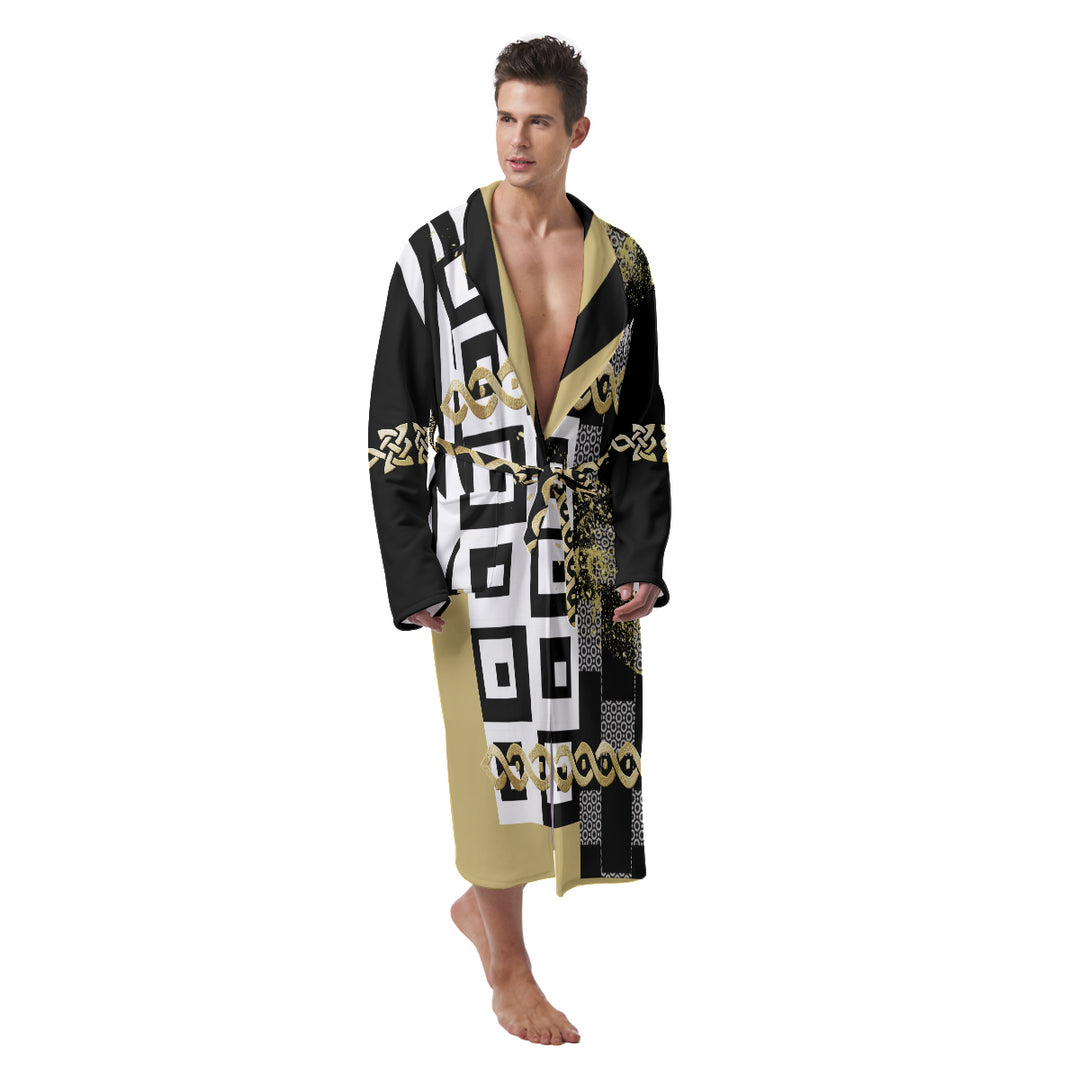 Polished Punteggiato Luxury Men's Robe - Gold