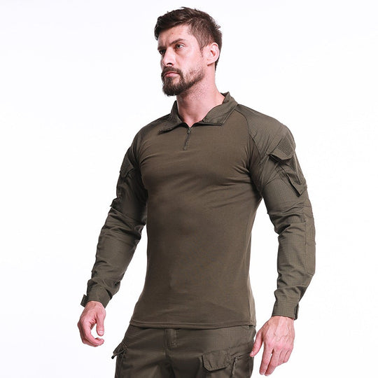 Military Style Sweatshirt Oliver Drab Turtleneck Long Sleeve T-shirt