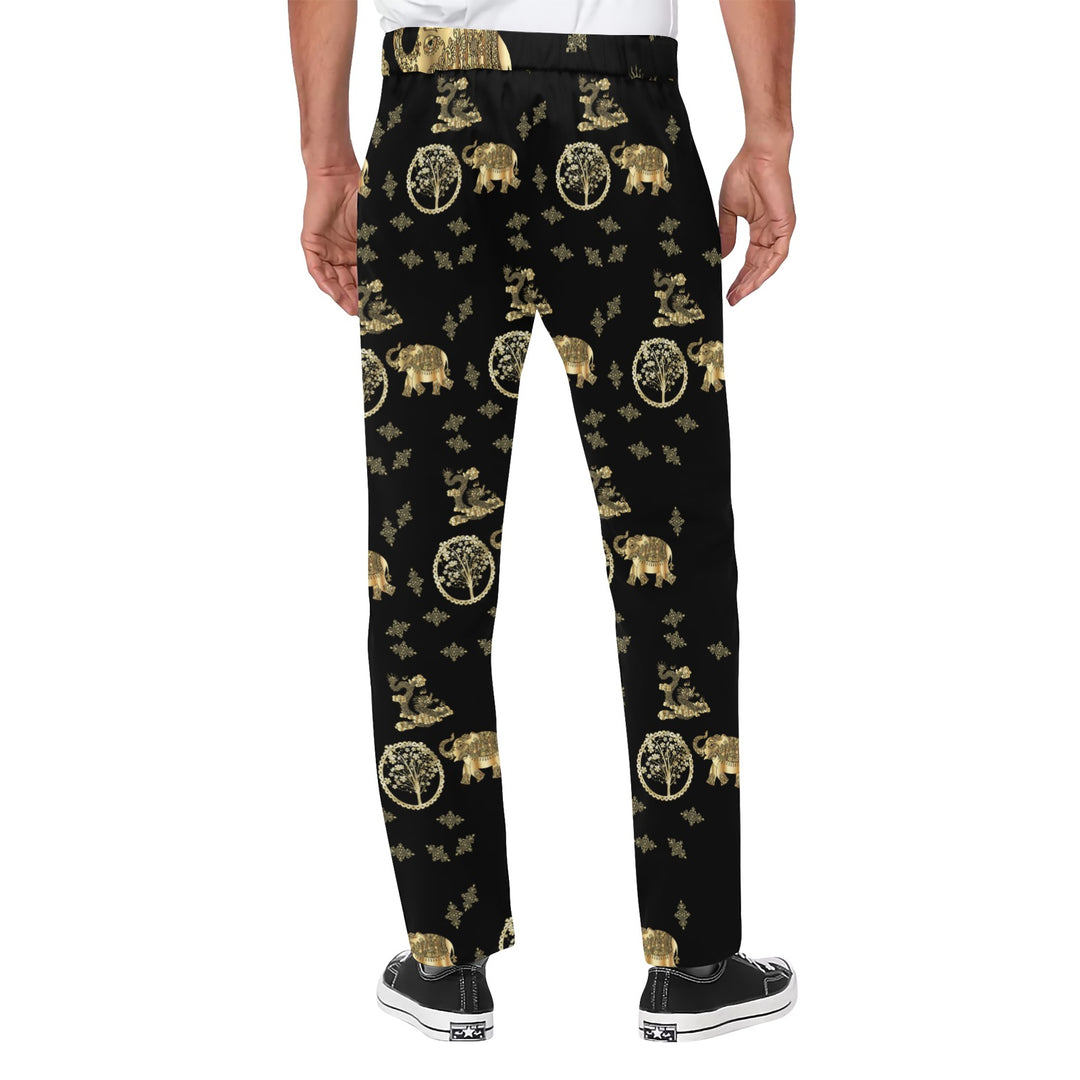 Lucky GOLD ELEMENTS Black Men's Printed Casual Trousers - ENE TRENDS -custom designed-personalized- tailored-suits-near me-shirt-clothes-dress-amazon-top-luxury-fashion-men-women-kids-streetwear-IG-best