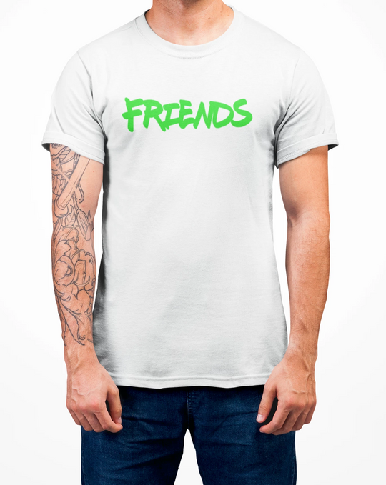 Friends More Like Frenemy White/Black/LIME Unisex tee - ENE TRENDS