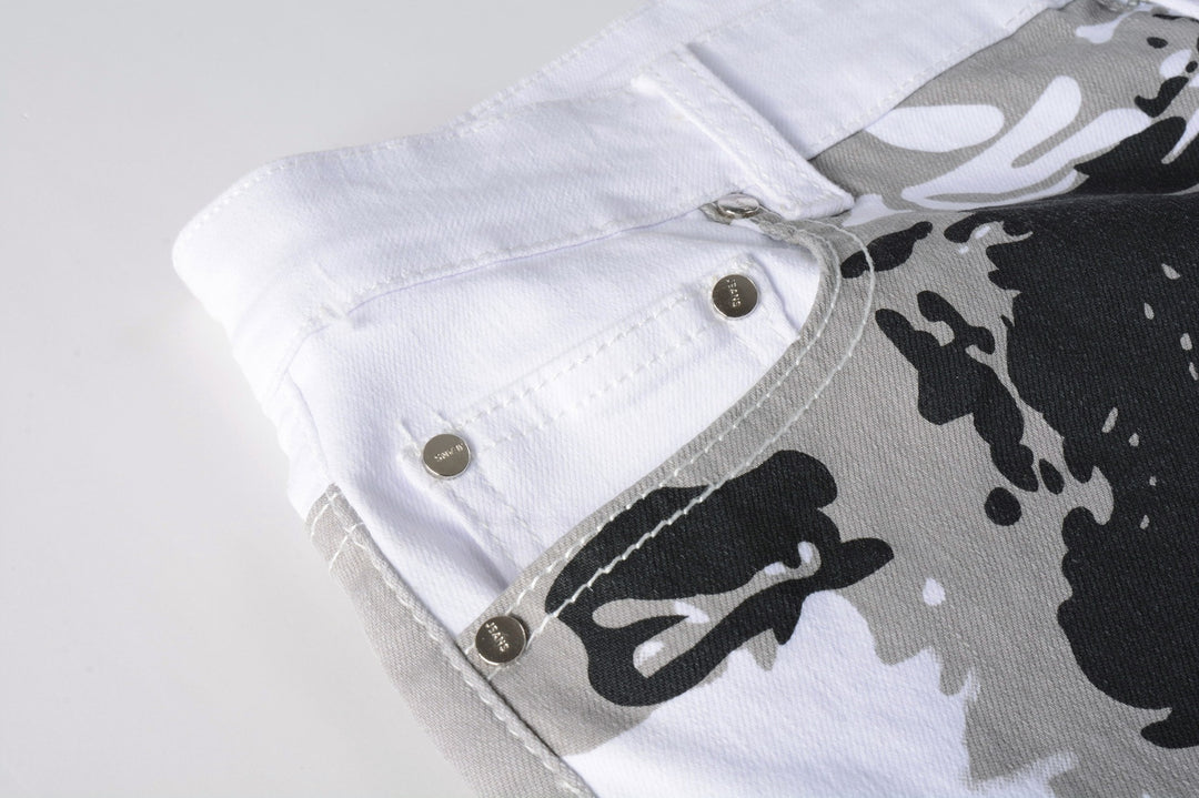 Men's White Camouflage Printed Straight-leg Casual Jean Pants - ENE TRENDS -custom designed-personalized-near me-shirt-clothes-dress-amazon-top-luxury-fashion-men-women-kids-streetwear-IG