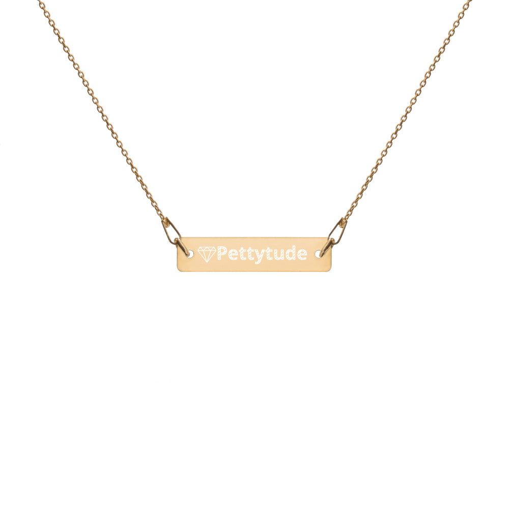 Pettytude Engraved Silver Bar Chain Necklace - ENE TRENDS