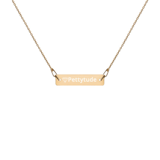 Pettytude Engraved Silver Bar Chain Necklace - ENE TRENDS