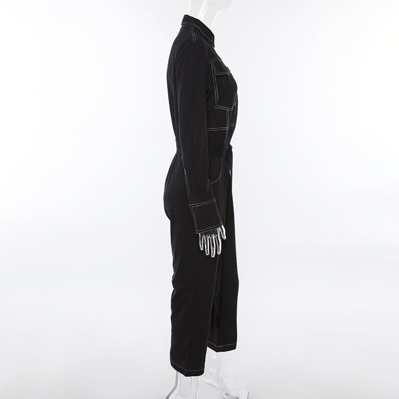 Women's Denim Long-sleeve Jumpsuit Casual Waist Overalls - ENE TRENDS -custom designed-personalized-near me-shirt-clothes-dress-amazon-top-luxury-fashion-men-women-kids-streetwear-IG